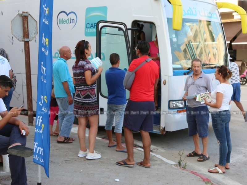 La caravane "Roadshow Sahaty" à Hamamet le 05/08/2018  