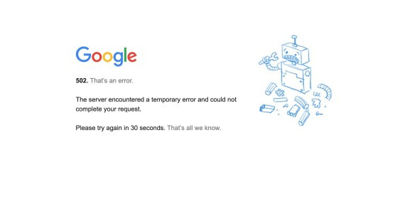 Une panne générale sur les services de GOOGLE