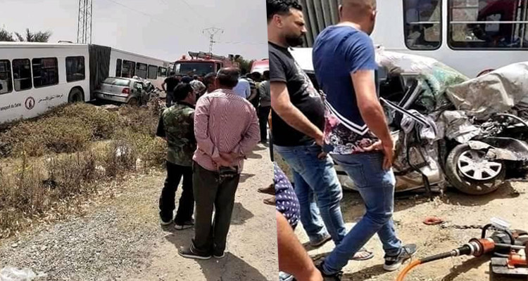 المنستير : وفاة شخصين في حادث اصطدام بين سيارة وحافلة