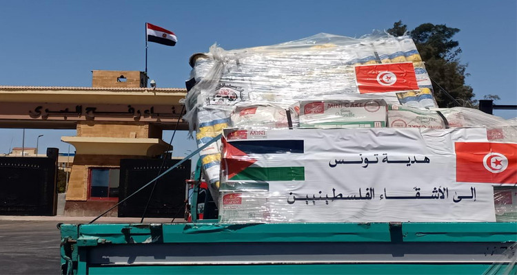 الشحنة الثانية من المساعدات التونسية تصل الى غزة