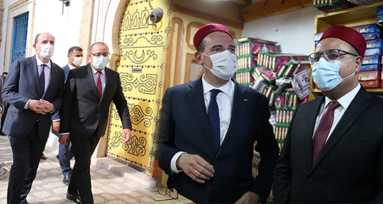 المشيشي يرافق الوزير الأول الفرنسي الى أسواق المدينة العتيقة
