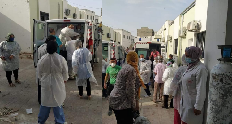 الفحص: وفاة 3 مرضى بالكوفيد  في سيارة اسعاف  بسبب غياب  الاكسجين