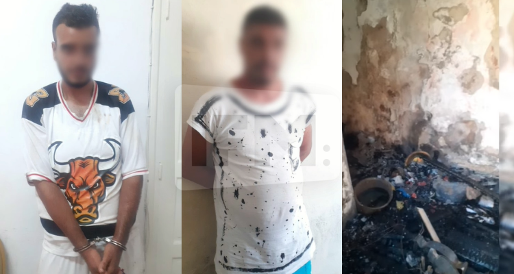 عنّف والدته: شخص يضرم النار في منزل المعتدي ويعتدي على والده  بساطور