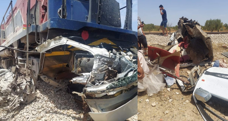 الجم: حادث اصطدام بين قطار وشاحنة