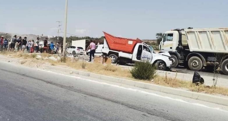 دار شعبان الفهري: وفاة شخص في حادث بين سيارة وشاحنة تابعة لبلدية نابل