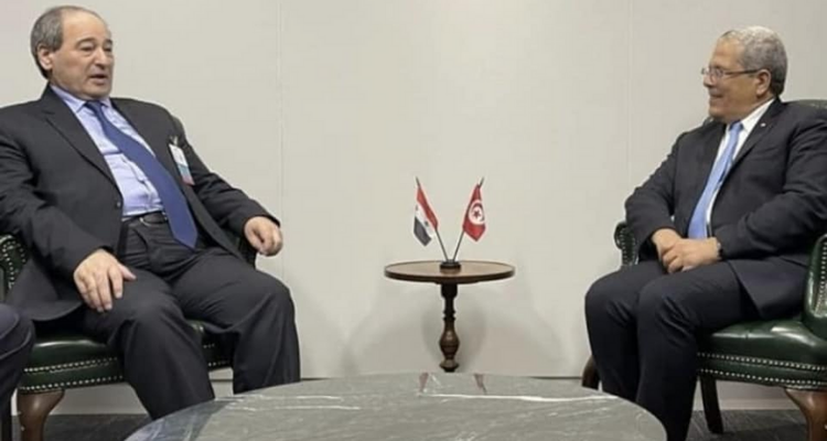 الدورة  76 للجمعية العامة لمنظمة الأمم المتحدة : وزيرالخارجية يلتقي نظيره السوري