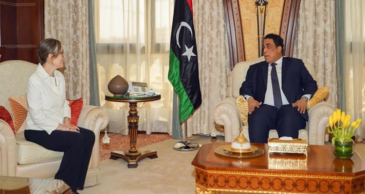 نجلاء بودن تلتقي رئيس المجلس الرئاسي الليبي في الرياض