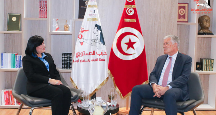 دعم العلاقات التونسية الفرنسية محور لقاء عبير موسي وسفير فرنسا بتونس