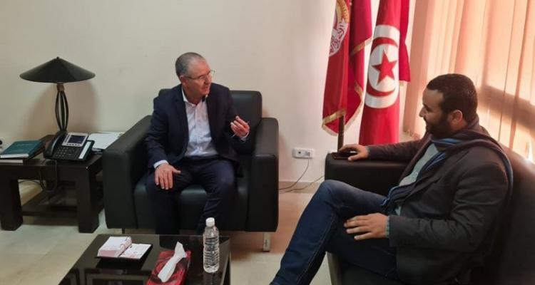 نور الدين الطبوبي يستقبل نقيب الصحفيين