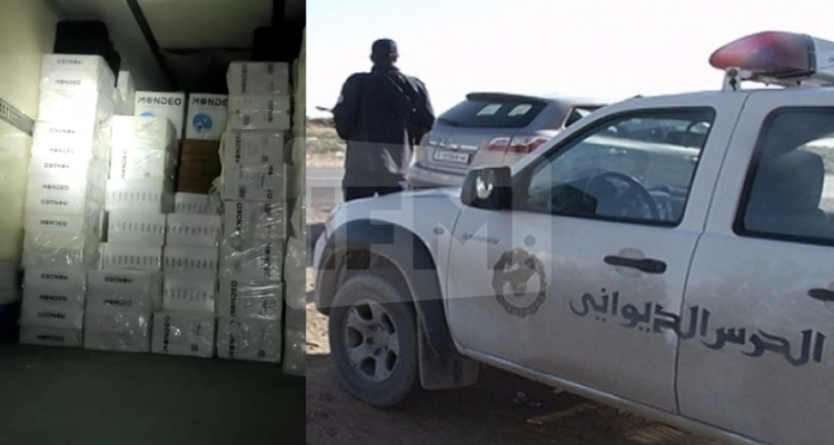 راس جدير: إحباط محاولة تهريب 375 ألف علبة سجائر أجنبية