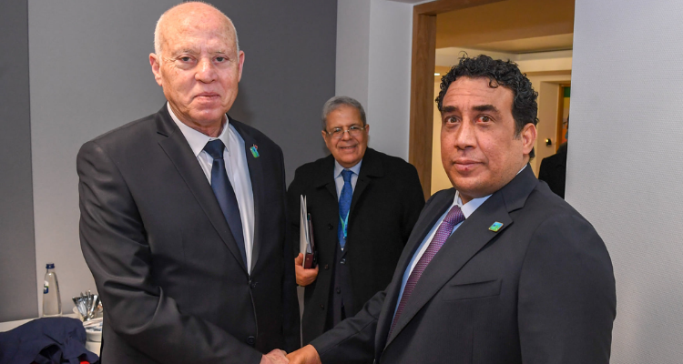 في بروكسيل: رئيس الجمهورية  يتحادث مع رئيس المجلس الرئاسي الليبي