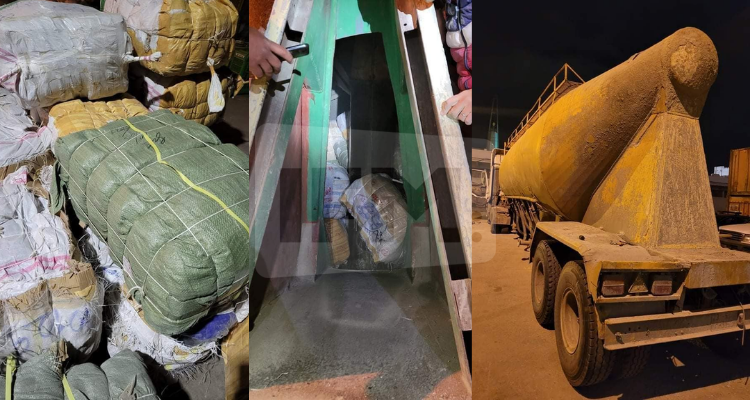صفاقس:  احباط محاولة تهريب ملابس جاهزة داخل صهريج لنقل الاسمنت