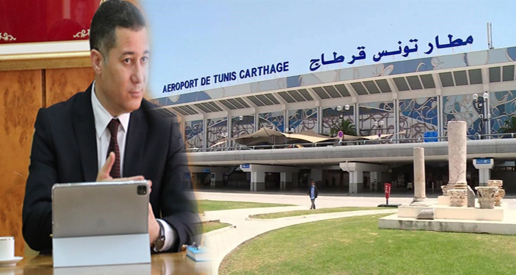 وزير النقل يوصي بنظافة وجمالية  مطار قرطاج