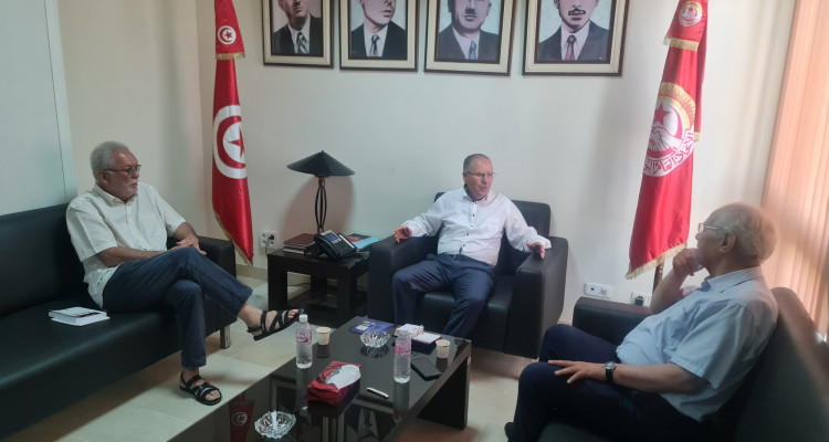 نور الدين الطبوبي يلتقي مختار الطريفي وكمال الجندوبي