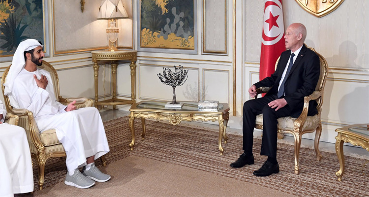 قيس سعيد يستقبل الشيخ شخبوط بن نهيان آل نهيان