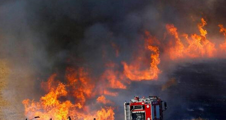 نابل: حريق بوادي الوحيشي بدار شعبان الفهري