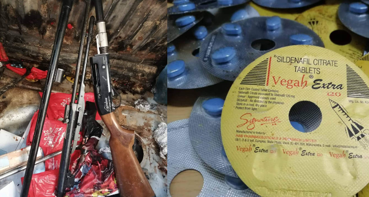 راس جدير: احباط محاولة تهريب 4 بنادق صيد وكمية من الفياغرا والمعسل