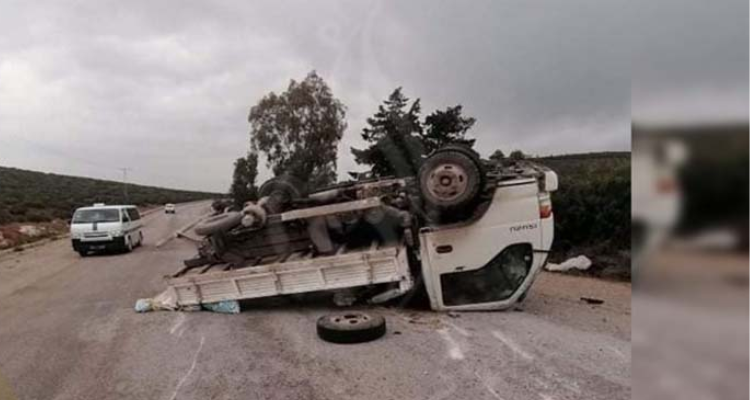 نابل: اصابات في حادث انقلاب شاحنة خفيفة