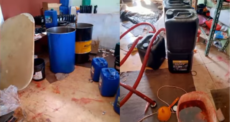 سيدي ثابت : الكشف عن محل معد لبيع  زيوت السيارات  المستعملة