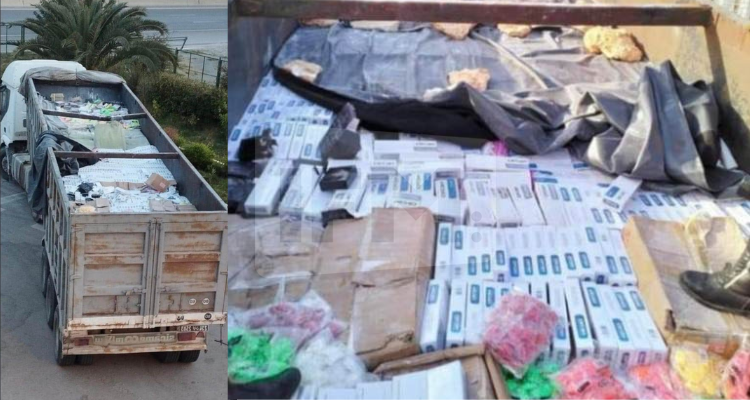 نابل : ضبط شاحنة محملة بكميات من السجائر والمعسل والفوشيك