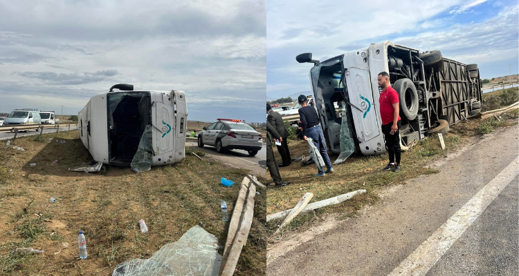 براكة الساحل: انزلاق حافلة رحلة مدرسية تسفر عن اصابة 16 تلميذا