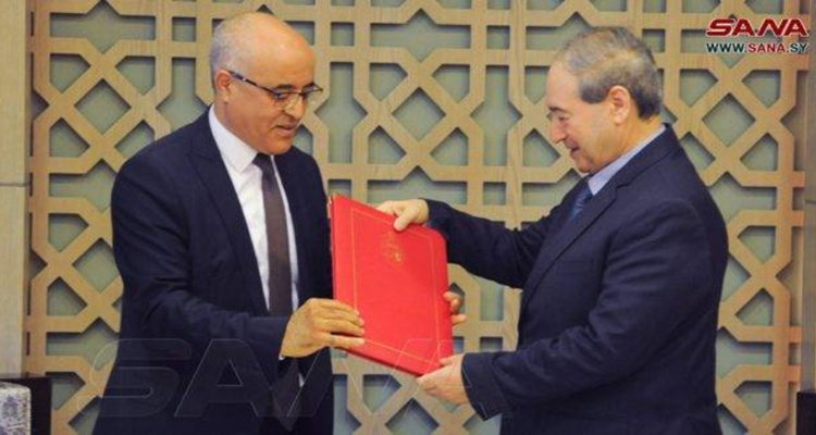 وزير خارجية سوريا يتسلم أوراق اعتماد السفير التونسي  بدمشق