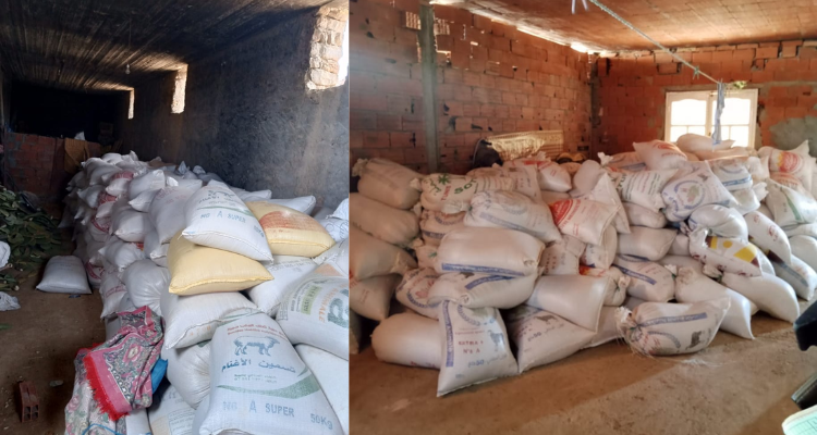 الروحية: حجز 52 طنا من الشعير المدعم  داخل مستودع ومنزل