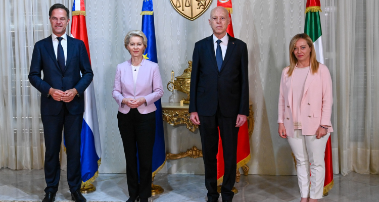 وصول ميلوني ومارك روته وفون ديرلاين الى تونس