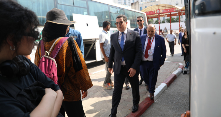 وزير النقل يتفقد محطتي باب عليوة وباب سعدون و محطة الارتال بساحة برشلونة