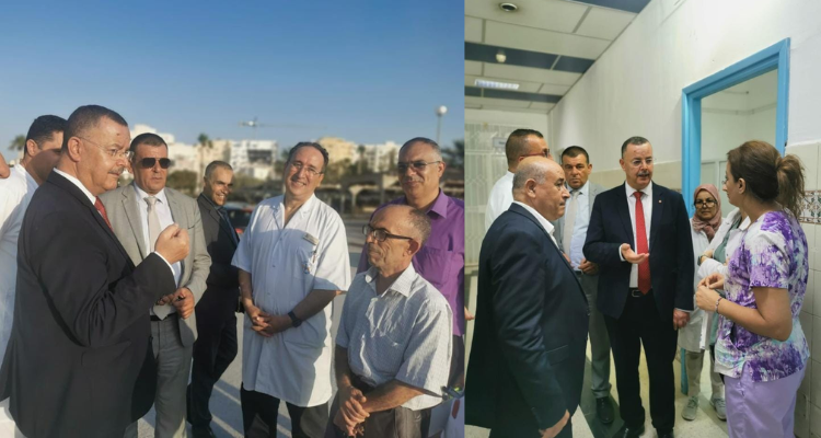سوسة: وزير الصحة يؤدي زيارة الى كل من مستشفى  سهلول وفرحات حشاد
