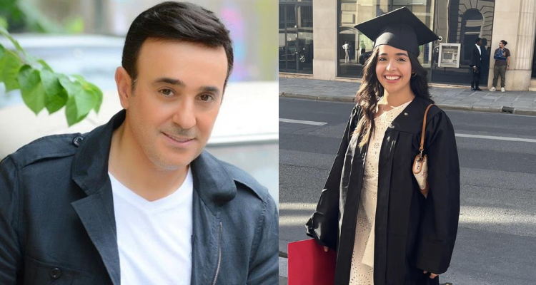 صابر الرباعى يهنئ ابنته