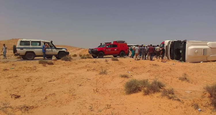 وزارة النقل تكشف ملابسات حادث انقلاب حافلة ببني عيسى بمطماطة الجديدة