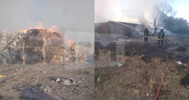 بنزرت : السيطرة على  حريق هائل  بمصنع ''كرتون'' بمنزل جميل