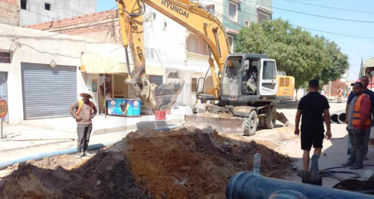سبيطلة: تقدّم أشغال مشروع تهيئة قنوات الصّرف الصحي بنسبة 70 بالمائة