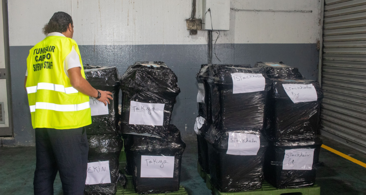 شحن اول دفعة من الطرود الدبلوماسية تحتوي مواد انتخابية الى الخارج