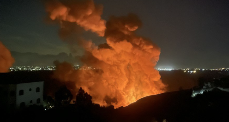 غارة  تستهدف مركز اسعاف وسط  بيروت 