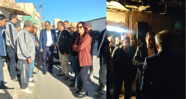 إثر نشوب حريق بمنزلين بالحرايرية: والي تونس يعاين الأضرار