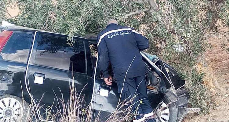 سيدي بوزيد: وفاة شخص واصابة آخر في اصطدام سيارة بشجرة زيتون