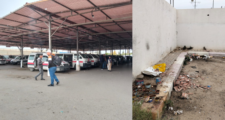 والي القصرين يعاين النقائص بمحطة النقل البري لسيارات الأجرة " لواج "  بالجهة