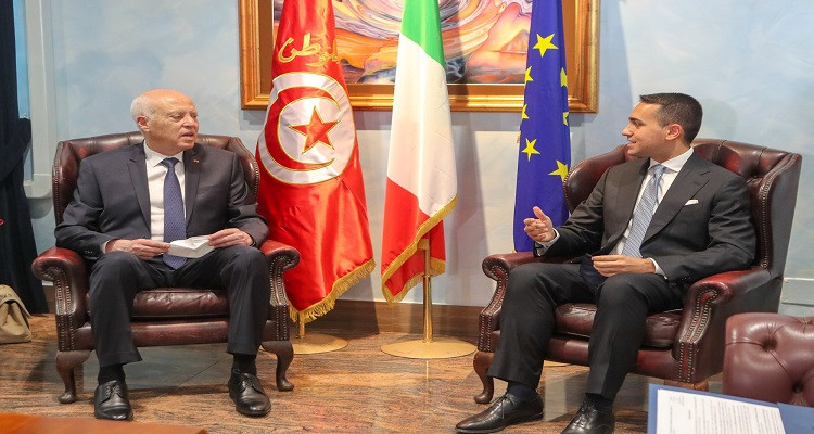 Kais Saied reçu en Italie par Luigi Di Maio