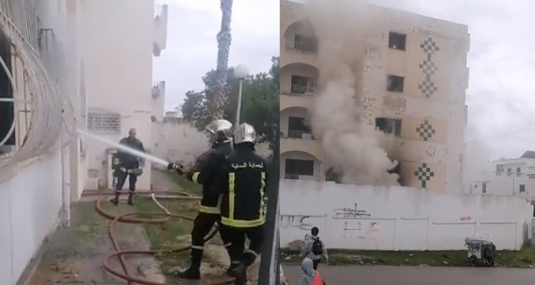 Incendie au foyer universitaire Ibn Sinaa au Mourouj