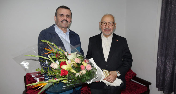 Rached Ghannouchi rend visite à Ali Laarayedh