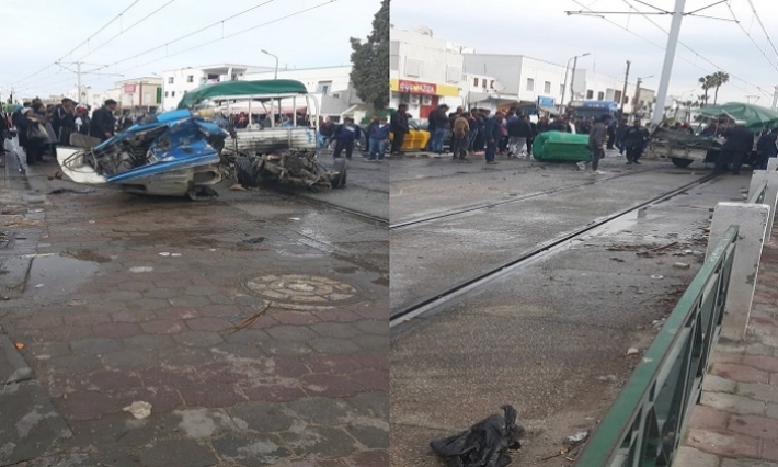 الدندان: المترو يدهس شاحنة محملة بالمياه المعدنية 