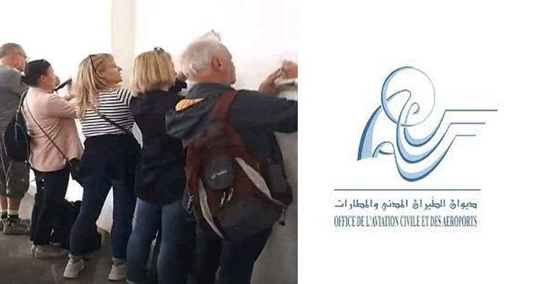 تعمير جذاذات على الحائط بمطار توزر نفطة: ديوان الطيران المدني  يوضح