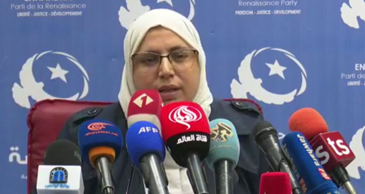زينب البراهمي: ''للأسف لدينا أحزاب وظيفية تعمل لأجندات وتقدم شكايات لتشويه النهضة''