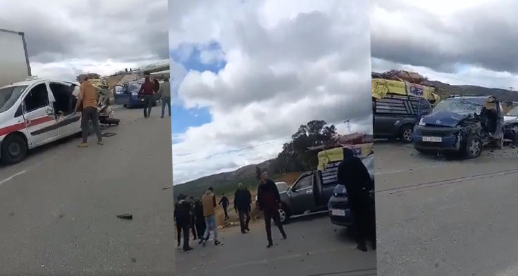 باجة: تسجيل حالتي وفاة و10 إصابات في حادث اصطدام شاحنة كبيرة بـ9 سيارات