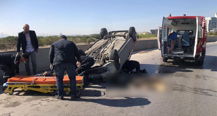 مونبليزير: إنقلاب سيارة خفيفة يسفر عن إصابة سائقها