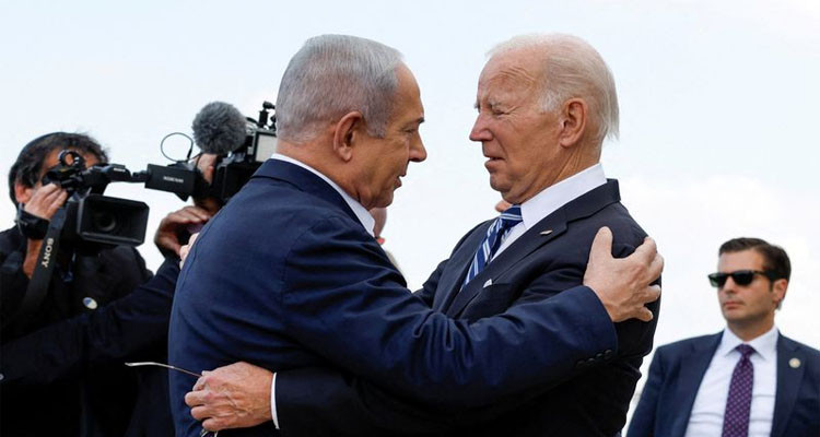 الرئيس الأمريكي يصل تل أبيب تضامنا مع إسرائيل