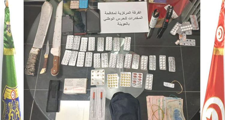 العوينة: القبض على 5 أنفار وحجز 350 قرص مخدر ومبلغ مالي هام