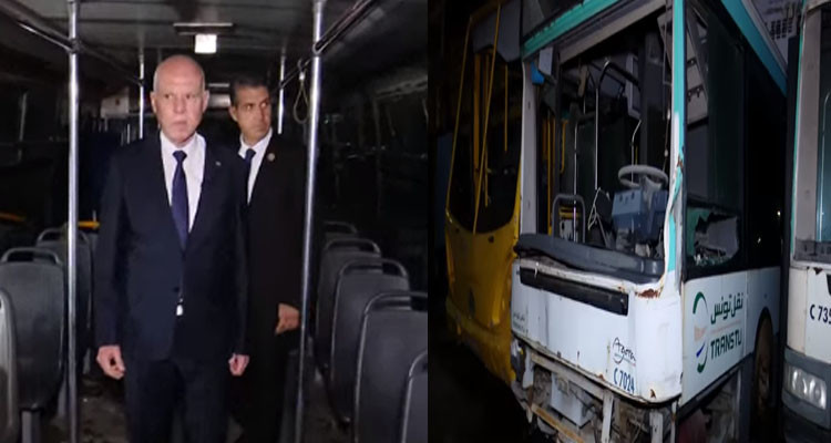 سعيّد في زيارة إلى مستودع شركة نقل تونس بباب سعدون: ''حقهم سماوها شركة اغتيال النقل وليس شركة نقل تونس''